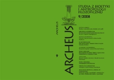 Archeus : studia z bioetyki i antropologii filozoficznej. T. 9
