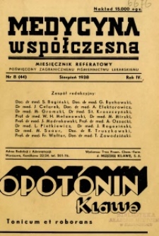 Medycyna Współczesna 1938 R.4 nr 8