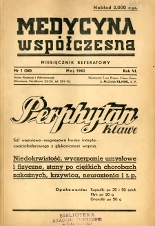Medycyna Współczesna 1940 R.6 nr 1