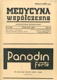 Medycyna Współczesna 1940 R.6 nr 6