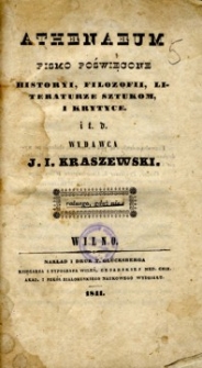 Athenaeum : pismo poświęcone historyi, literaturze, sztukom, krytyce itd. R. 1, T. 4.