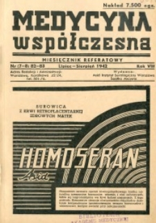 Medycyna Współczesna 1942 R.8 nr 7-8