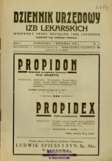 Dziennik Urzędowy Izb Lekarskich 1930 R.1 nr 3