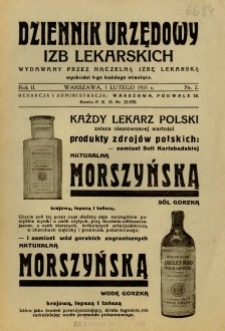 Dziennik Urzędowy Izb Lekarskich 1931 R.2 nr 2