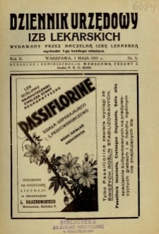 Dziennik Urzędowy Izb Lekarskich 1931 R.2 nr 5