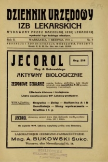 Dziennik Urzędowy Izb Lekarskich 1931 R.2 nr 8