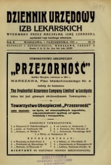 Dziennik Urzędowy Izb Lekarskich 1931 R.2 nr 10