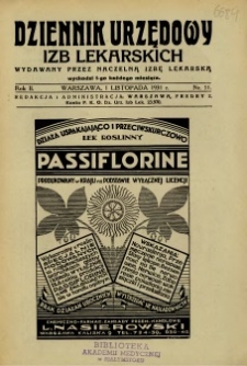 Dziennik Urzędowy Izb Lekarskich 1931 R.2 nr 11