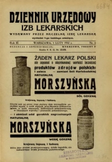 Dziennik Urzędowy Izb Lekarskich 1932 R.3 nr 2