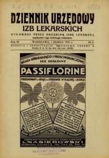 Dziennik Urzędowy Izb Lekarskich 1932 R.3 nr 3