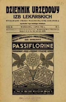 Dziennik Urzędowy Izb Lekarskich 1932 R.3 nr 7