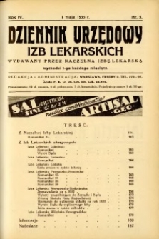 Dziennik Urzędowy Izb Lekarskich 1933 R.4 nr 5