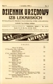 Dziennik Urzędowy Izb Lekarskich 1934 R.5 nr 9