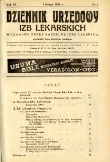 Dziennik Urzędowy Izb Lekarskich 1935 R.6 nr 2