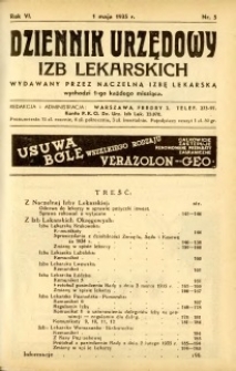 Dziennik Urzędowy Izb Lekarskich 1935 R.6 nr 5