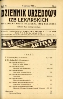 Dziennik Urzędowy Izb Lekarskich 1935 R.6 nr 6