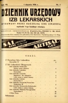 Dziennik Urzędowy Izb Lekarskich 1936 R.7 nr 1
