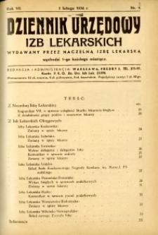Dziennik Urzędowy Izb Lekarskich 1936 R.7 nr 2
