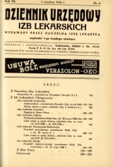 Dziennik Urzędowy Izb Lekarskich 1936 R.7 nr 6