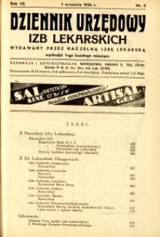 Dziennik Urzędowy Izb Lekarskich 1936 R.7 nr 9