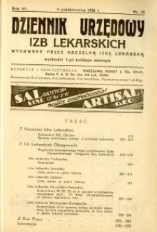 Dziennik Urzędowy Izb Lekarskich 1936 R.7 nr 10