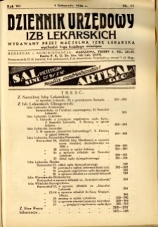 Dziennik Urzędowy Izb Lekarskich 1936 R.7 nr 11