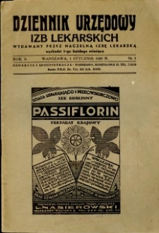 Dziennik Urzędowy Izb Lekarskich 1939 R.10 nr 1