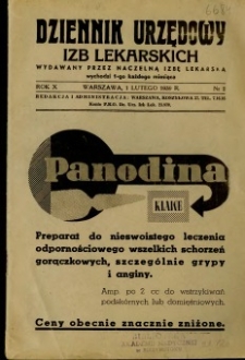 Dziennik Urzędowy Izb Lekarskich 1939 R.10 nr 2