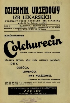 Dziennik Urzędowy Izb Lekarskich 1939 R.10 nr 8