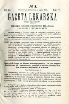 Gazeta Lekarska 1868 R.3, t.5, nr 1