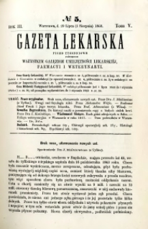 Gazeta Lekarska 1868 R.3, t.5, nr 5