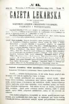 Gazeta Lekarska 1868 R.3, t.5, nr 15