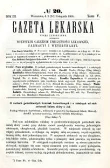 Gazeta Lekarska 1868 R.3, t.5, nr 20