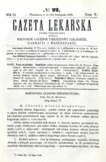 Gazeta Lekarska 1868 R.3, t.5, nr 22