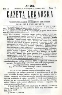 Gazeta Lekarska 1868 R.3, t.5, nr 23