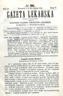 Gazeta Lekarska 1868 R.3, t.5, nr 26
