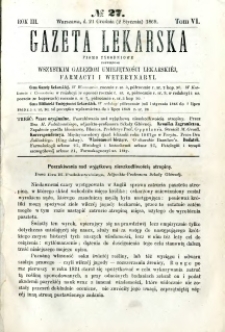 Gazeta Lekarska 1869 R.3, t.6, nr 27