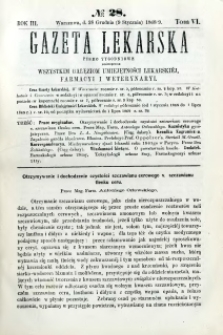 Gazeta Lekarska 1869 R.3, t.6, nr 28