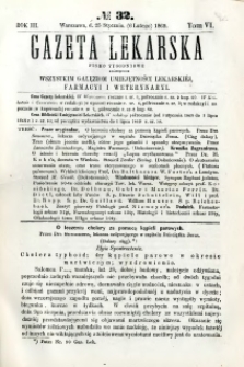 Gazeta Lekarska 1869 R.3, t.6, nr 32