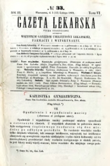 Gazeta Lekarska 1869 R.3, t.6, nr 33