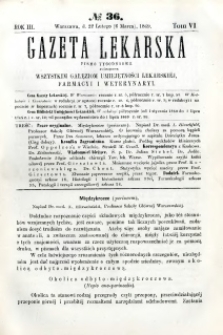Gazeta Lekarska 1869 R.3, t.6, nr 36