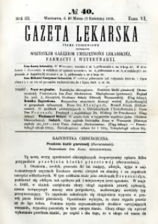 Gazeta Lekarska 1869 R.3, t.6, nr 40