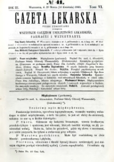 Gazeta Lekarska 1869 R.3, t.6, nr 41