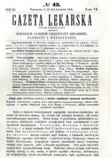 Gazeta Lekarska 1869 R.3, t.6, nr 43