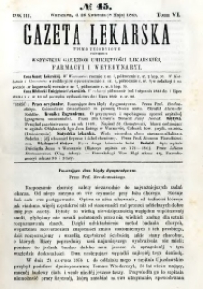Gazeta Lekarska 1869 R.3, t.6, nr 45