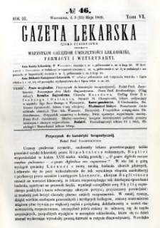 Gazeta Lekarska 1869 R.3, t.6, nr 46
