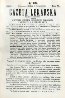 Gazeta Lekarska 1869 R.3, t.6, nr 49
