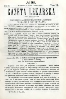 Gazeta Lekarska 1869 R.3, t.6, nr 51