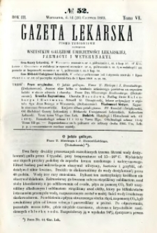 Gazeta Lekarska 1869 R.3, t.6, nr 52