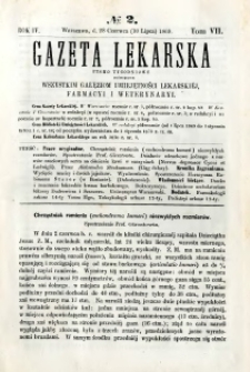 Gazeta Lekarska 1869 R.4, t.7, nr 2
